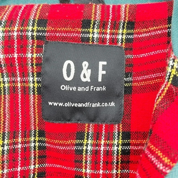 Olive & Frank Men's Green Unlovable Zip Up Bomber‎ Jacket Size L - Picture 3 of 3